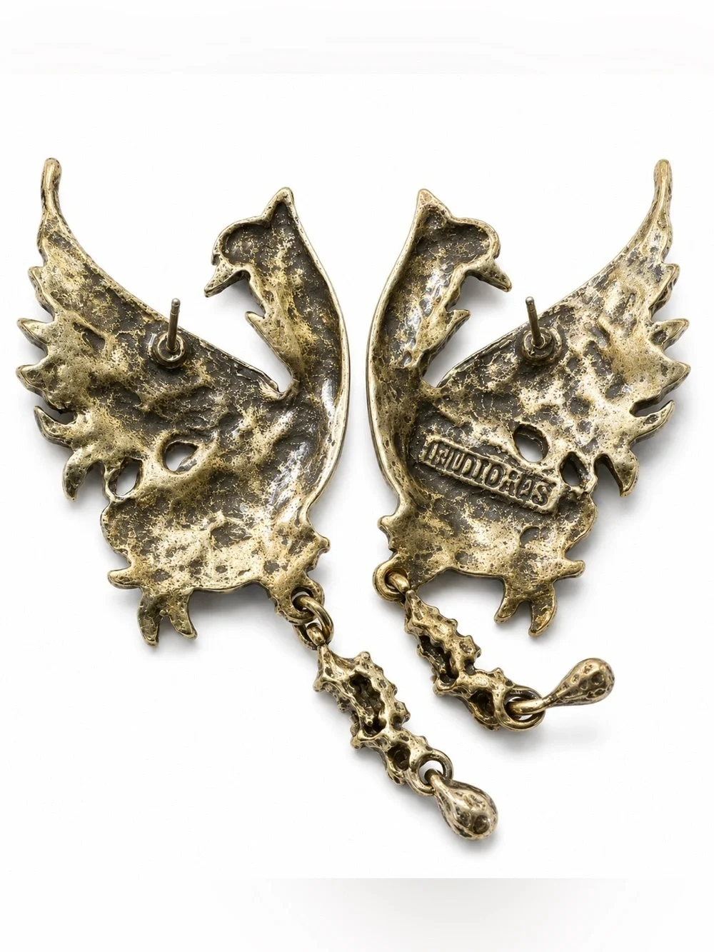 Heidi Daus Crystal Phoenix Swan Statement Earrings Vintage
